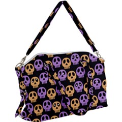 Halloween Skull Pattern Canvas Crossbody Bag by Ndabl3x