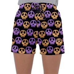 Halloween Skull Pattern Sleepwear Shorts by Ndabl3x