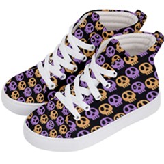 Halloween Skull Pattern Kids  Hi-top Skate Sneakers by Ndabl3x