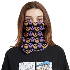 Halloween Skull Pattern Face Covering Bandana (two Sides) by Ndabl3x