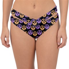 Halloween Skull Pattern Double Strap Halter Bikini Bottoms by Ndabl3x