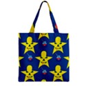 Blue Yellow October 31 Halloween Zipper Grocery Tote Bag View1