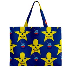 Blue Yellow October 31 Halloween Zipper Mini Tote Bag by Ndabl3x