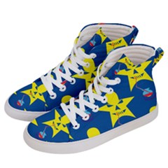 Blue Yellow October 31 Halloween Men s Hi-top Skate Sneakers by Ndabl3x