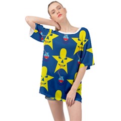 Blue Yellow October 31 Halloween Oversized Chiffon Top by Ndabl3x