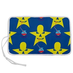 Blue Yellow October 31 Halloween Pen Storage Case (l) by Ndabl3x