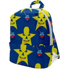 Blue Yellow October 31 Halloween Zip Up Backpack by Ndabl3x