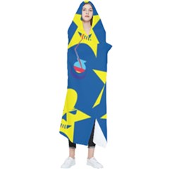 Blue Yellow October 31 Halloween Wearable Blanket by Ndabl3x