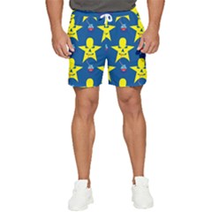 Blue Yellow October 31 Halloween Men s Runner Shorts by Ndabl3x