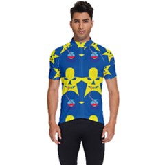 Blue Yellow October 31 Halloween Men s Short Sleeve Cycling Jersey by Ndabl3x