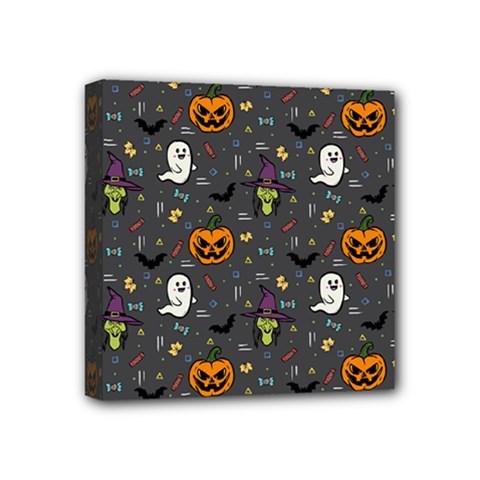 Halloween Bat Pattern Mini Canvas 4  X 4  (stretched) by Ndabl3x