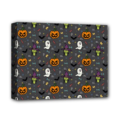 Halloween Bat Pattern Deluxe Canvas 14  X 11  (stretched) by Ndabl3x