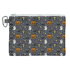 Halloween Bat Pattern Canvas Cosmetic Bag (xl) by Ndabl3x