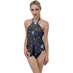 Halloween Bat Pattern Go With The Flow One Piece Swimsuit by Ndabl3x