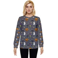 Halloween Bat Pattern Hidden Pocket Sweatshirt by Ndabl3x