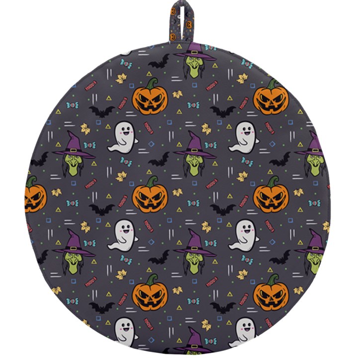 Halloween Bat Pattern Round Trivet