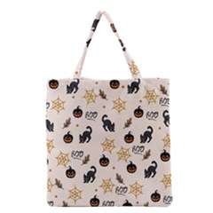 Cat Halloween Pattern Grocery Tote Bag by Ndabl3x