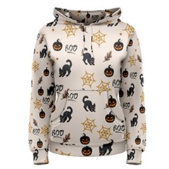 Cat Halloween Pattern Women s Pullover Hoodie by Ndabl3x