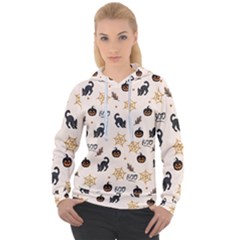 Cat Halloween Pattern Women s Overhead Hoodie by Ndabl3x