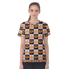 Chess Halloween Pattern Women s Cotton T-shirt