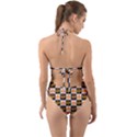 Chess Halloween Pattern Halter Cut-Out One Piece Swimsuit View2