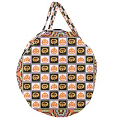 Chess Halloween Pattern Giant Round Zipper Tote by Ndabl3x