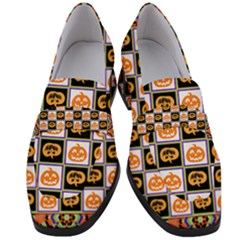 Chess Halloween Pattern Women s Chunky Heel Loafers by Ndabl3x