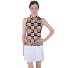 Chess Halloween Pattern Women s Sleeveless Polo T-shirt by Ndabl3x