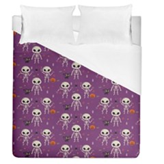 Skull Halloween Pattern Duvet Cover (queen Size) by Ndabl3x