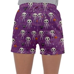 Skull Halloween Pattern Sleepwear Shorts by Ndabl3x
