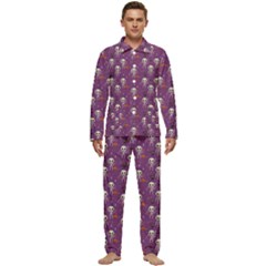 Skull Halloween Pattern Men s Long Sleeve Velvet Pocket Pajamas Set by Ndabl3x