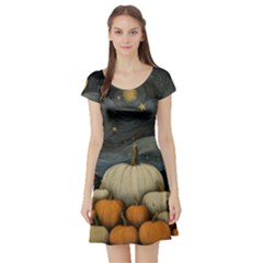 Pumpkin Halloween Short Sleeve Skater Dress by Ndabl3x