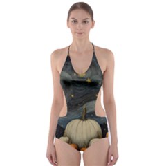 Pumpkin Halloween Cut-out One Piece Swimsuit by Ndabl3x