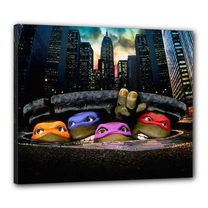 Teenage Mutant Ninja Turtles Leonardo Raphael Michelangelo Donatello Canvas 24  x 20  (Stretched)