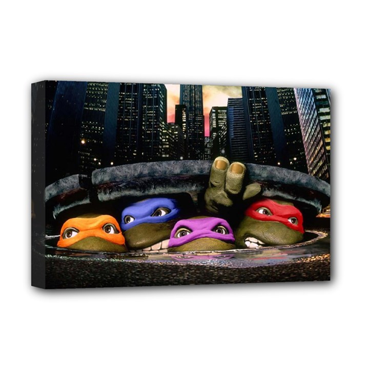 Teenage Mutant Ninja Turtles Leonardo Raphael Michelangelo Donatello Deluxe Canvas 18  x 12  (Stretched)