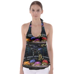 Teenage Mutant Ninja Turtles Leonardo Raphael Michelangelo Donatello Tie Back Tankini Top by Sarkoni