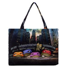 Teenage Mutant Ninja Turtles Leonardo Raphael Michelangelo Donatello Zipper Medium Tote Bag