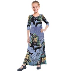 Teenage Mutant Ninja Turtles Comics Kids  Quarter Sleeve Maxi Dress by Sarkoni