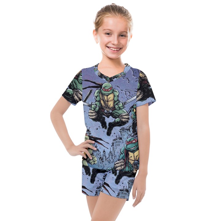 Teenage Mutant Ninja Turtles Comics Kids  Mesh T-Shirt and Shorts Set