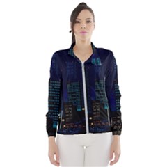 Pixel Art Night City Japan Women s Windbreaker