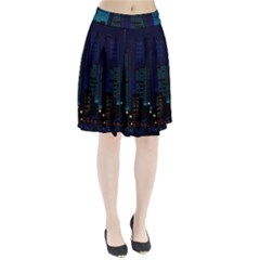 Pixel Art Night City Japan Pleated Skirt