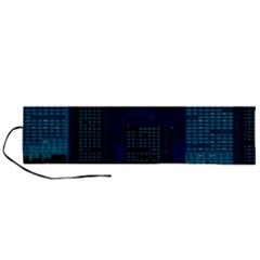 Pixel Art Night City Japan Roll Up Canvas Pencil Holder (l)