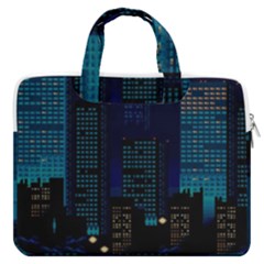 Pixel Art Night City Japan Macbook Pro 16  Double Pocket Laptop Bag  by Sarkoni