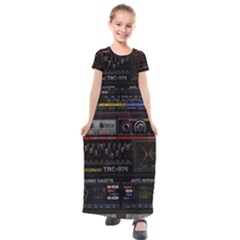 Daft Punk Boombox Kids  Short Sleeve Maxi Dress