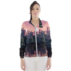 Pixel Art City Women s Windbreaker