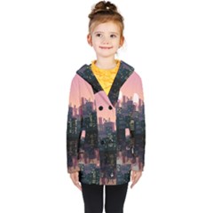 Pixel Art City Kids  Double Breasted Button Coat by Sarkoni