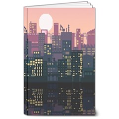 Pixel Art City 8  X 10  Softcover Notebook