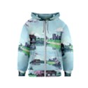 Japanese Themed Pixel Art The Urban And Rural Side Of Japan Kids  Zipper Hoodie View1