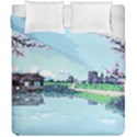 Japanese Themed Pixel Art The Urban And Rural Side Of Japan Duvet Cover Double Side (California King Size) View1