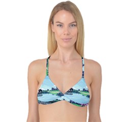 Japanese Themed Pixel Art The Urban And Rural Side Of Japan Reversible Tri Bikini Top